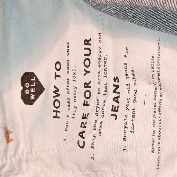 Madewell Stovepipe Jean Size 25 with magic pockets. Blue Denim - Picture 3 of 12